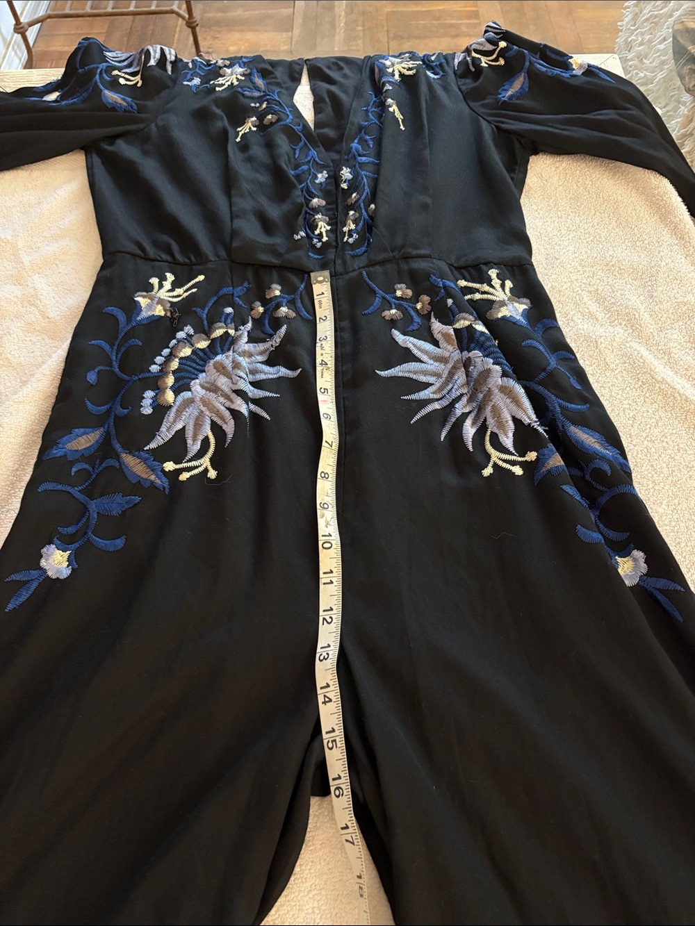Free People Gypsy Rose 70’s inspired Wide Leg Jumpsuit. Size 8 - Picture 11 of 16